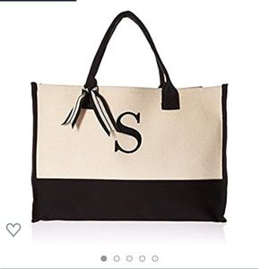 S Initial Canvas Tote